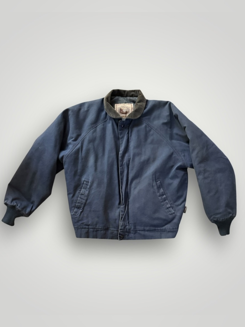 Vintage Walls Navy Duck Canvas Quilted Insulated Corduroy Collar Work Jacket XL